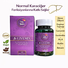 LIVEMIX – Deve Dikeni/Silymarin, Zerdeçal, Enginar Yaprağı, Karahindiba | 60 Kapsül