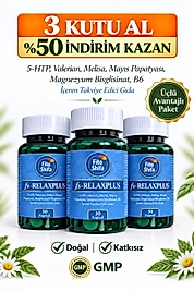 RELAXPLUS – 5HTP, Vallerian, Melisa, Mayıs Papatyası, Magnezyum Bisglisinat, B6 | 30 Kapsül (3'lü Set))