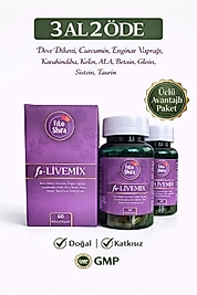 Livemix (Deve Dikeni/Silimarin, Zerdeçal, Enginar Yaprağı, Karahindiba) 60 Kapsül (3 Al 2 Öde)